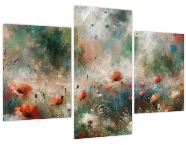 Obraz – Abstrakcia poľa s makmi (90x60 cm)