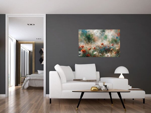 Obraz – Abstrakcia poľa s makmi (90x60 cm)