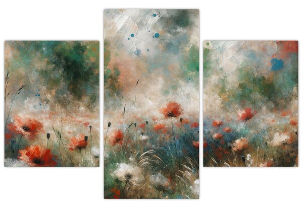 Obraz – Abstrakcia poľa s makmi (90x60 cm)