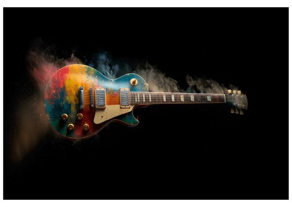 Fototapeta farebná elektrická gitara v dyme