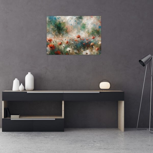 Obraz – Abstrakcia poľa s makmi (70x50 cm)