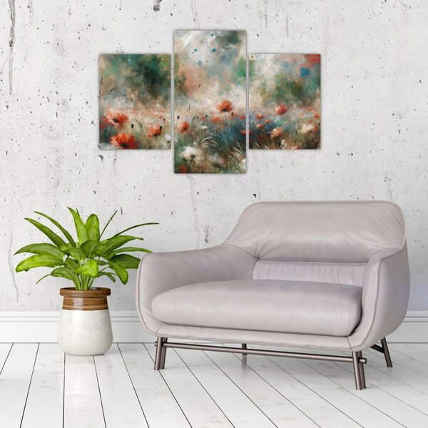 Obraz – Abstrakcia poľa s makmi (90x60 cm)