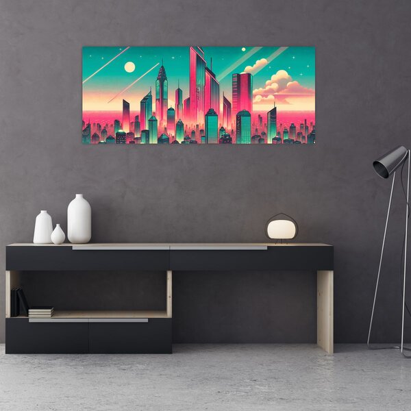 Obraz – Veľkomesto v pop-art štýle (120x50 cm)