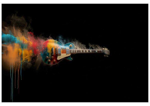 Tapeta farebná gitara na čiernom pozadí