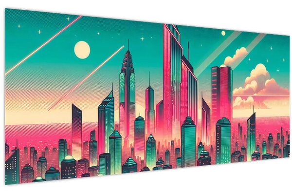 Obraz – Veľkomesto v pop-art štýle (120x50 cm)