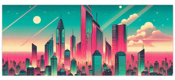 Obraz – Veľkomesto v pop-art štýle (120x50 cm)