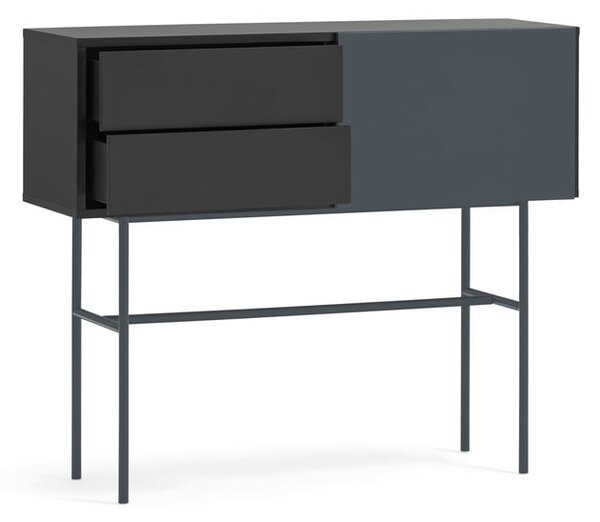 Čierno-antracitový konzolový stolík 35x110 cm Nube – Teulat