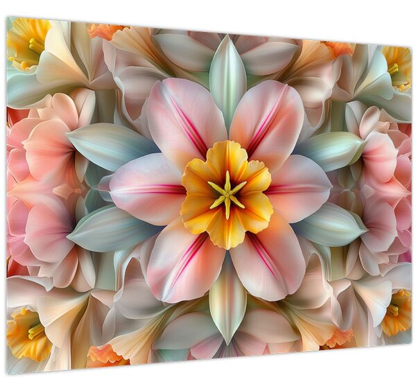 Obraz - Kaleidoskopický kvet (70x50 cm)