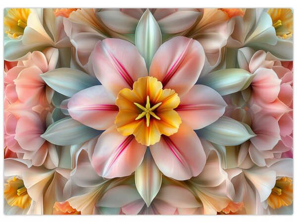 Obraz - Kaleidoskopický kvet (70x50 cm)