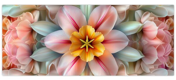 Obraz - Kaleidoskopický kvet (120x50 cm)