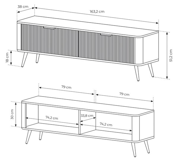 TV stolík Lante 163 2D - béžová