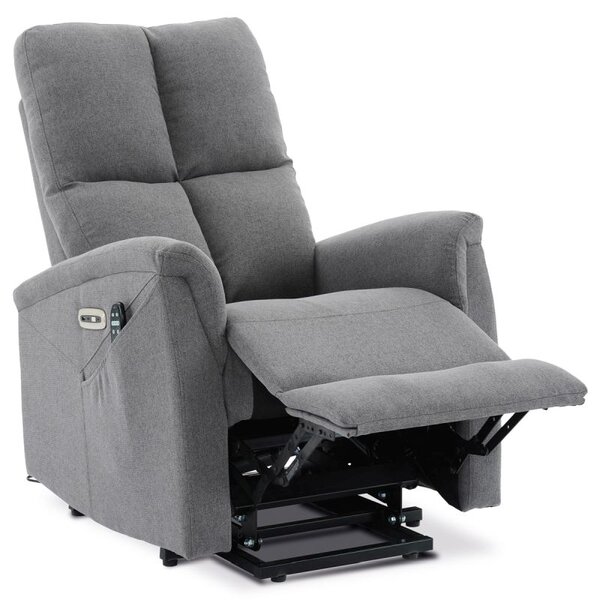 TV-929 GREY2, Relaxačné masážne kreslo s ohrevom, šedá látka