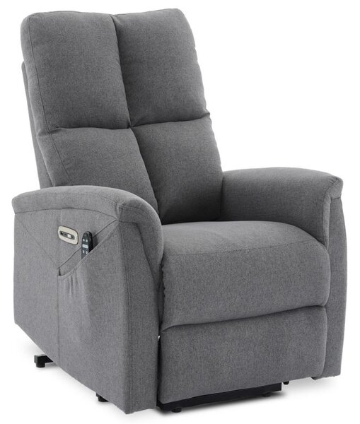 TV-929 GREY2, Relaxačné masážne kreslo s ohrevom, šedá látka