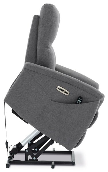 TV-929 GREY2, Relaxačné masážne kreslo s ohrevom, šedá látka