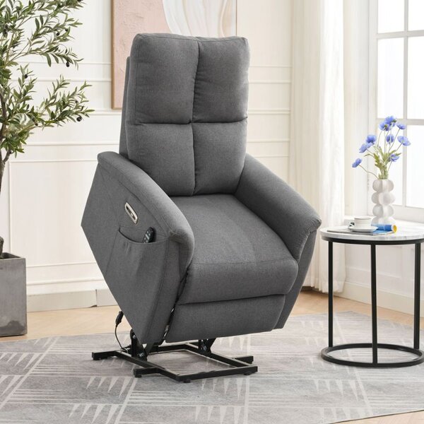 TV-929 GREY2, Relaxačné masážne kreslo s ohrevom, šedá látka