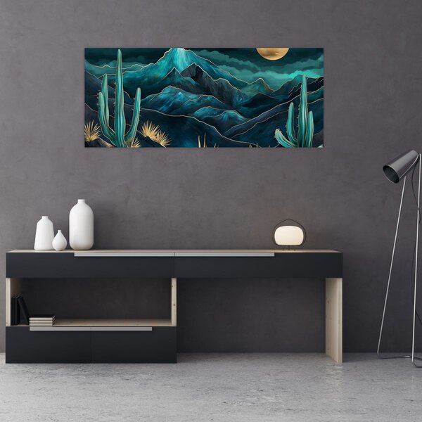 Obraz - Tyrkysová noc (120x50 cm)