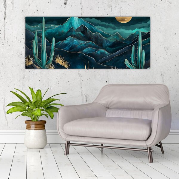 Obraz - Tyrkysová noc (120x50 cm)