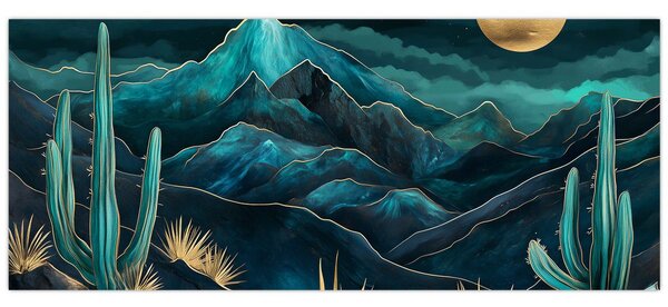 Obraz - Tyrkysová noc (120x50 cm)