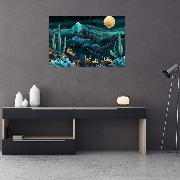 Obraz - Tyrkysová noc (90x60 cm)