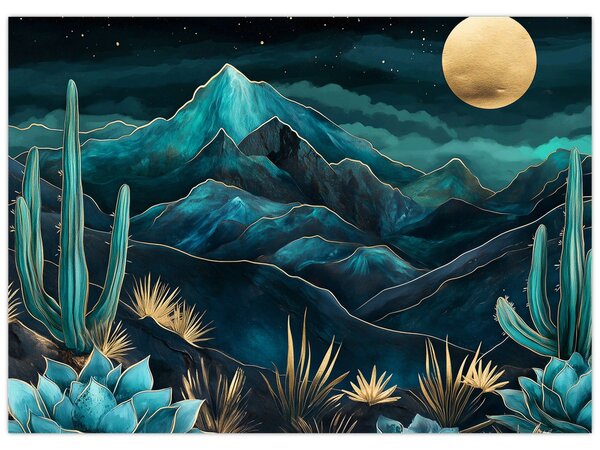 Obraz - Tyrkysová noc (70x50 cm)