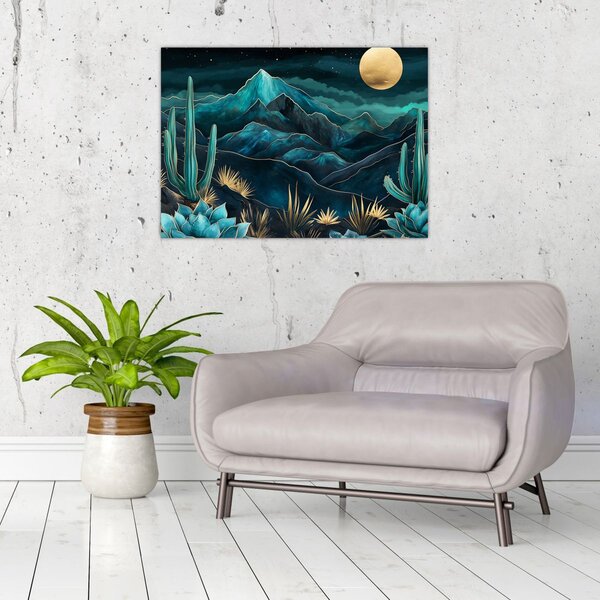 Obraz - Tyrkysová noc (70x50 cm)