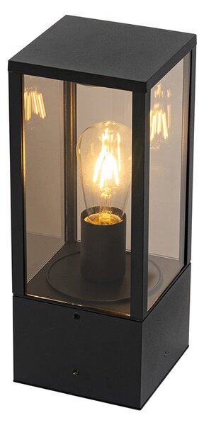 Vonkajšia stojaca lampa čierna s dymovým sklom 40 cm IP44 - Charlois