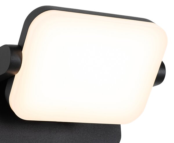 Vonkajšia nástenná lampa čierna vrátane LED nastaviteľná - Kamile