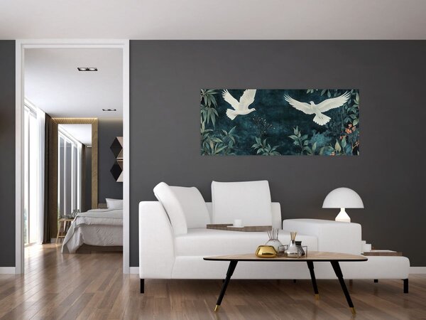 Obraz - Dve holubice (120x50 cm)