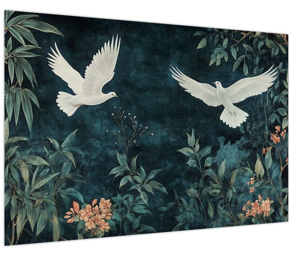 Obraz - Dve holubice (90x60 cm)