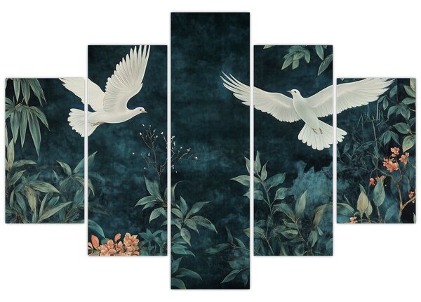 Obraz - Dve holubice (150x105 cm)