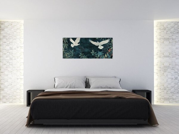 Obraz - Dve holubice (120x50 cm)