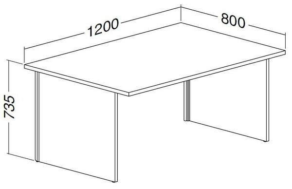 Stôl ProOffice A 80 x120 cm, buk
