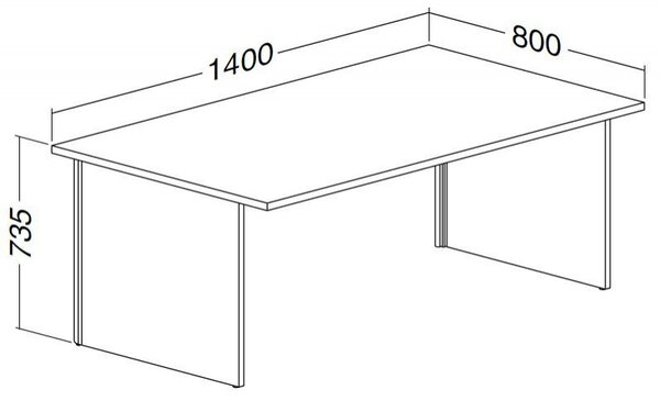 Stôl ProOffice A 80 x 140 cm, buk