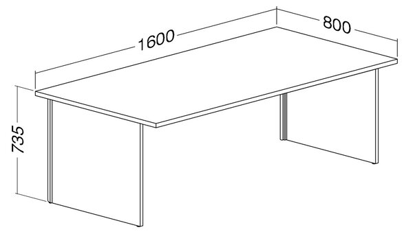 Stôl ProOffice A 80 x 160 cm, buk