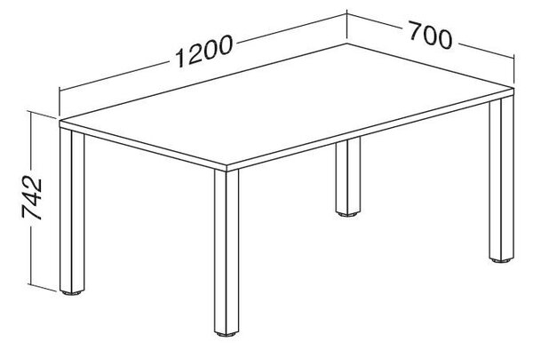 Stôl ProOffice B 70 x 120 cm, čerešňa