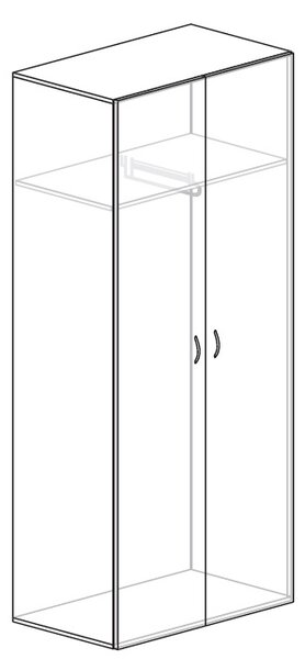 Vysoká šatníková skriňa Impress 74 x 37 x 190 cm, javor