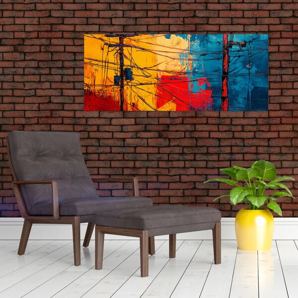 Obraz - Abstraktné elektrické vedenie (120x50 cm)