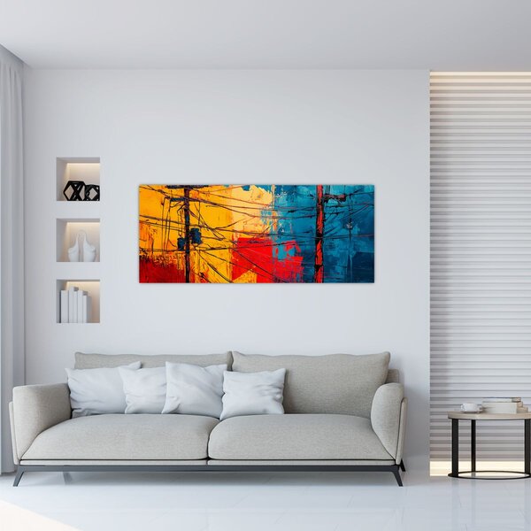 Obraz - Abstraktné elektrické vedenie (120x50 cm)