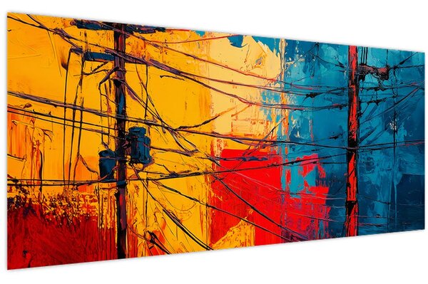 Obraz - Abstraktné elektrické vedenie (120x50 cm)