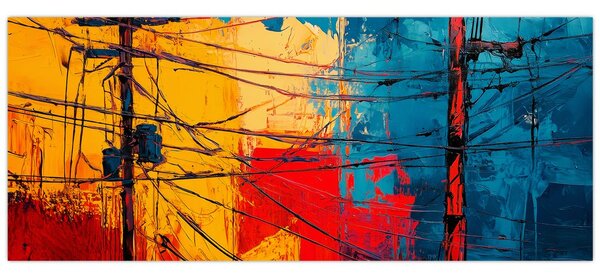 Obraz - Abstraktné elektrické vedenie (120x50 cm)