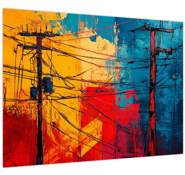 Obraz - Abstraktné elektrické vedenie (70x50 cm)