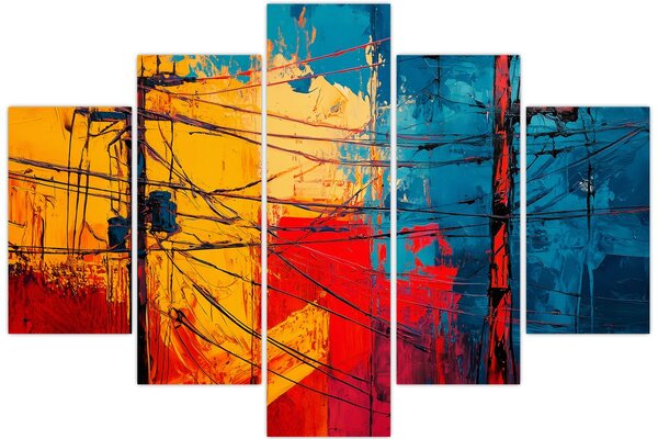 Obraz - Abstraktné elektrické vedenie (150x105 cm)