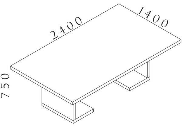 Konferenčný stôl Lineart 240 x 140 cm, brest tmavý