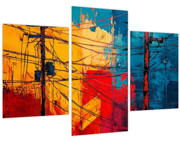 Obraz - Abstraktné elektrické vedenie (90x60 cm)