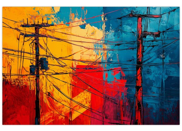 Obraz - Abstraktné elektrické vedenie (90x60 cm)