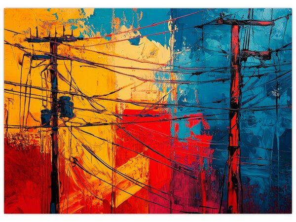 Obraz - Abstraktné elektrické vedenie (70x50 cm)