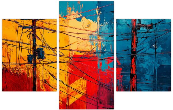 Obraz - Abstraktné elektrické vedenie (90x60 cm)