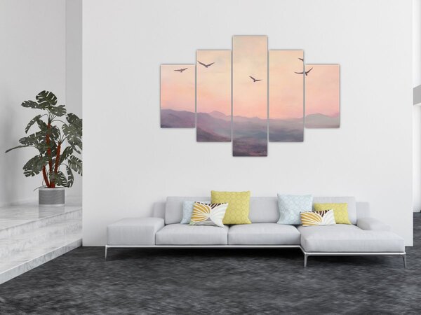 Obraz - Hejno vtákov II. (150x105 cm)
