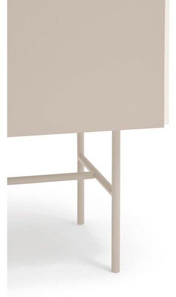 Béžovo-krémová nízka komoda s posuvnými dverami 140x91 cm Nube – Teulat