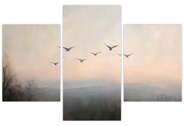 Obraz - Hejno vtákov (90x60 cm)
